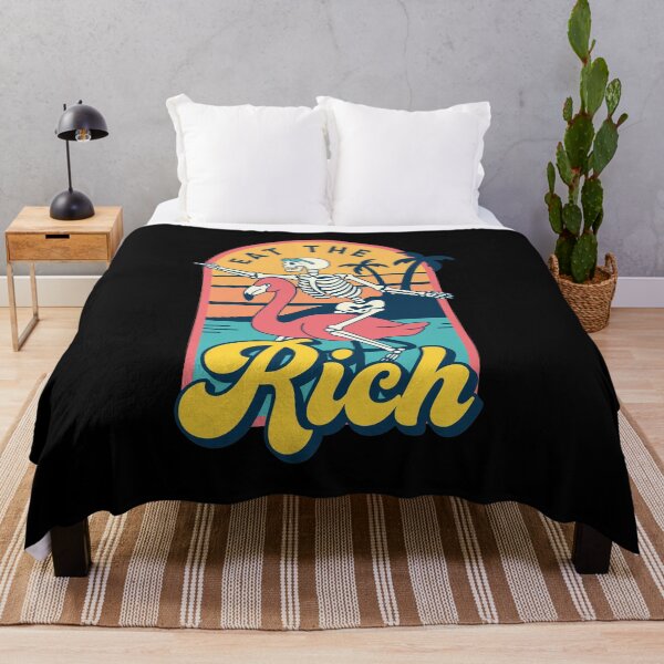 Item preview, Eat The Rich Skeleton Flamingo Sunset Tropical Art designed and sold by FlorianZieme.