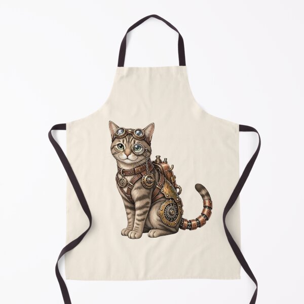 Item preview, Steampunk Cat – Mechanical Cat with Goggles and Gears designed and sold by SweetLilith.
