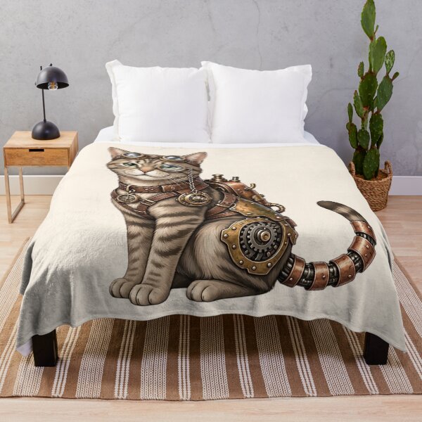 Item preview, Steampunk Cat – Mechanical Cat with Goggles and Gears designed and sold by SweetLilith.