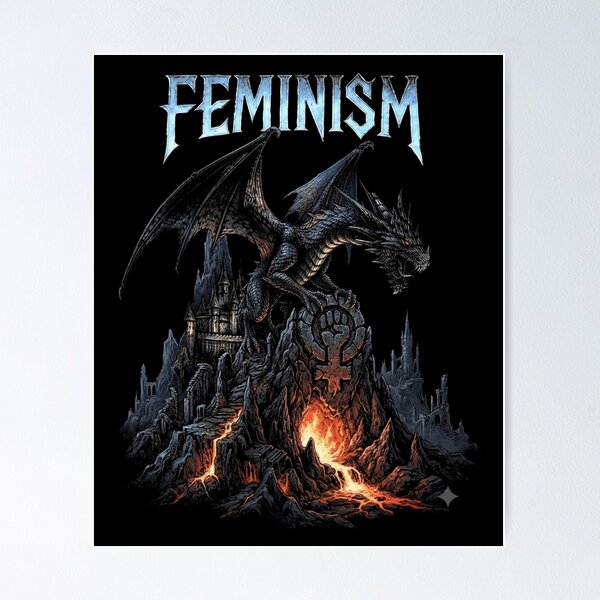 Item preview, Feminism Dark Fantasy Dragon Empowering Women Gothic Art designed and sold by Ostericaimusa.