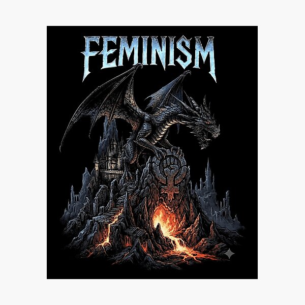 Item preview, Feminism Dark Fantasy Dragon Empowering Women Gothic Art designed and sold by Ostericaimusa.