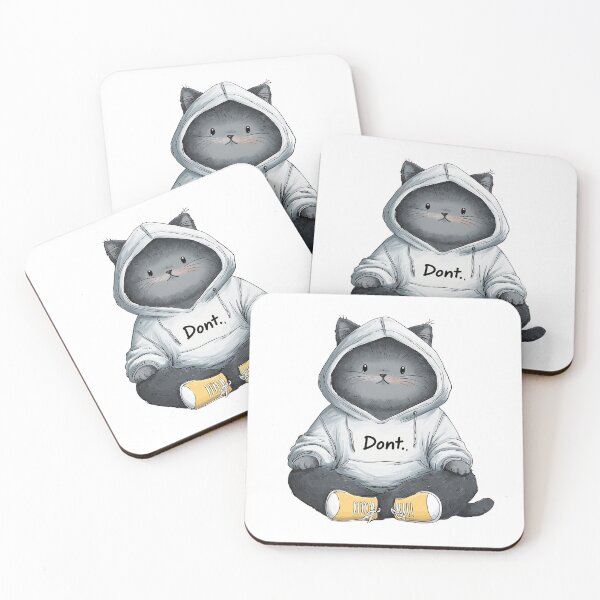 Item preview, Fluffy Gray Cat in “Don’t.” Hoodie – Anti-Social Cute Cat Design designed and sold by Alphakenon.