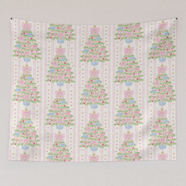 Item preview, Preppy Pink Pastel Christmas Tree designed and sold by Inspired Life Creative.