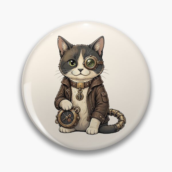 Item preview, Steampunk Cat – Mechanical Cat with Monocle and Gears designed and sold by SweetLilith.