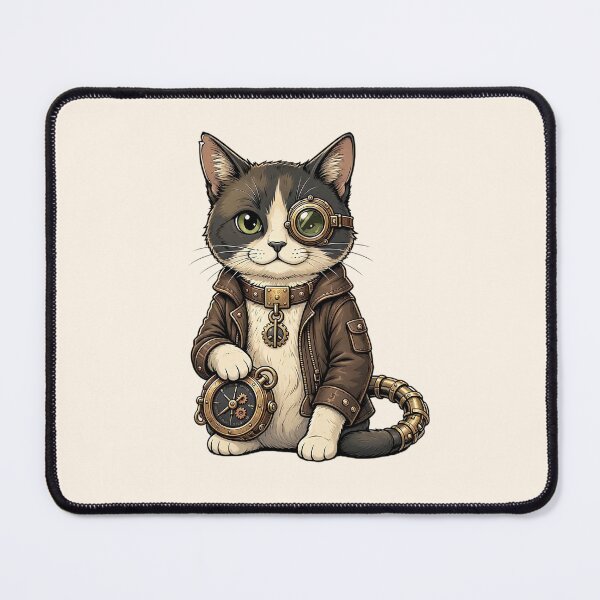Item preview, Steampunk Cat – Mechanical Cat with Monocle and Gears designed and sold by SweetLilith.