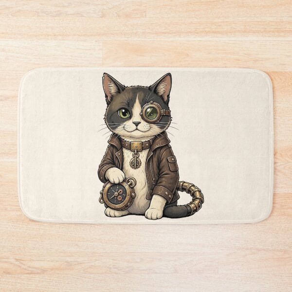 Item preview, Steampunk Cat – Mechanical Cat with Monocle and Gears designed and sold by SweetLilith.