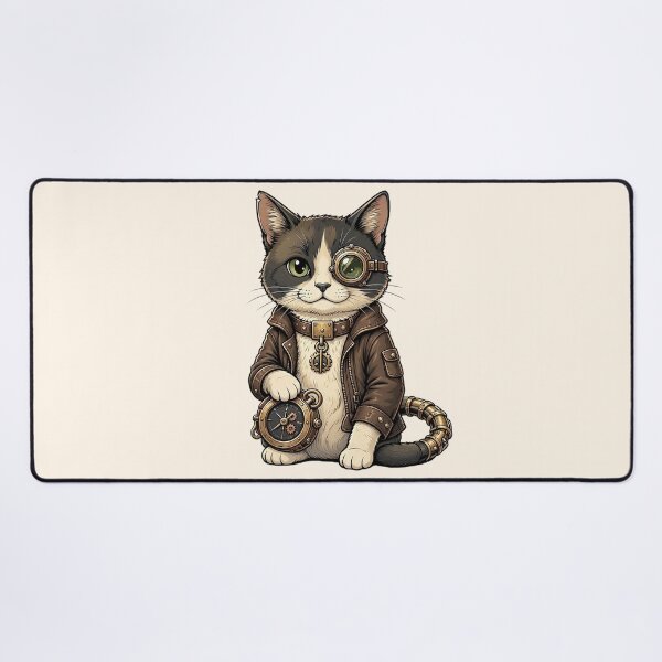 Item preview, Steampunk Cat – Mechanical Cat with Monocle and Gears designed and sold by SweetLilith.