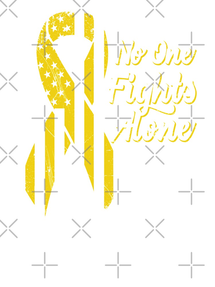 Patriotic US American Flag Sarcoma Bone Cancer Awareness Shirt No One Fights Alone