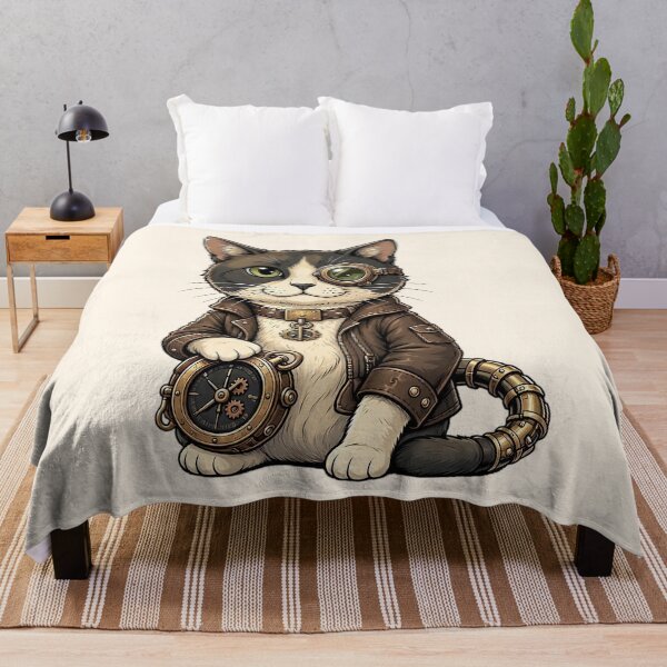 Item preview, Steampunk Cat – Mechanical Cat with Monocle and Gears designed and sold by SweetLilith.