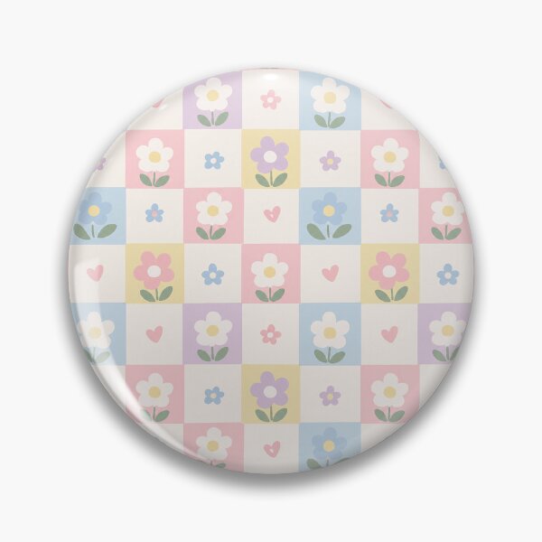 Artikelvorschau, Schachbrettmuster mit Blumen und kleinen Herzen entworfen und verkauft von YnMstudio25.