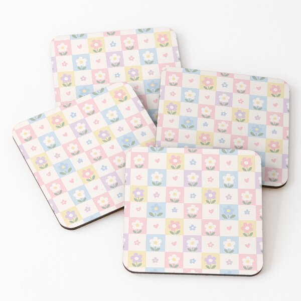 Item preview, Flowers & Mini Heart Checkerboard Pattern designed and sold by YnMstudio25.