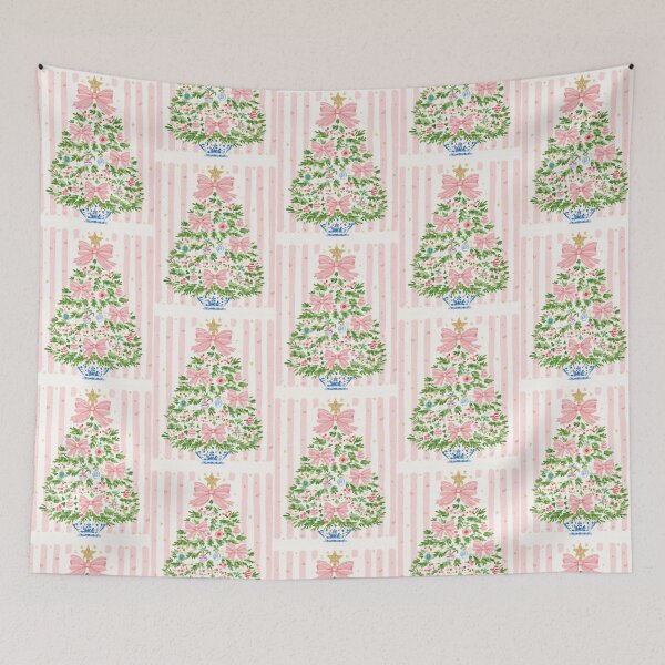Item preview, Preppy Pink Pastel Christmas Tree designed and sold by Inspired Life Creative.