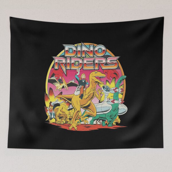 Item preview, Dino Riders Retro Cartoon Dinosaur Sci-Fi Art designed and sold by FlorianZieme.