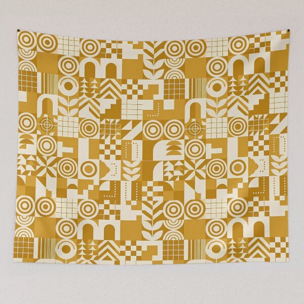 Item preview, Yellow Geometric Damask Ornamental Seamless Pattern Collection designed and sold by ART ATTACK ZONE.