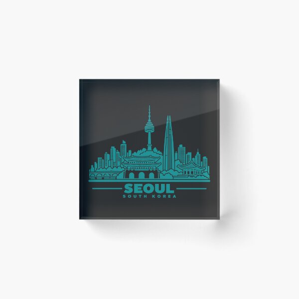 Item preview, Seoul South Korea Line Art Skyline Poster designed and sold by CMYKStudio.