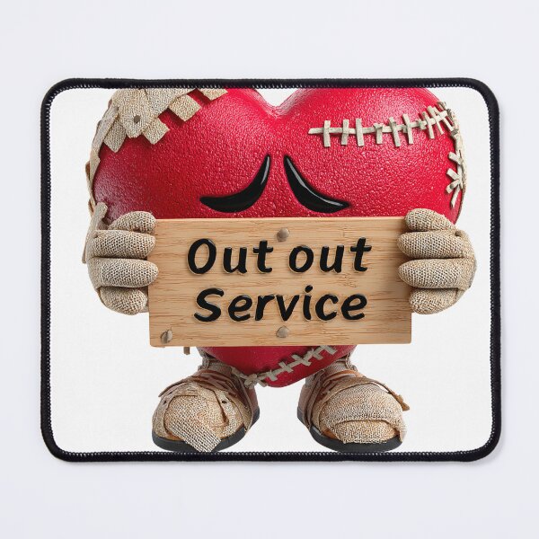 Item preview, Broken Heart Out of Service – Stitched Cartoon Love Design designed and sold by Alphakenon.