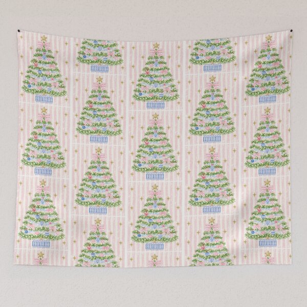 Item preview, Preppy Pink Pastel Christmas Tree designed and sold by Inspired Life Creative.