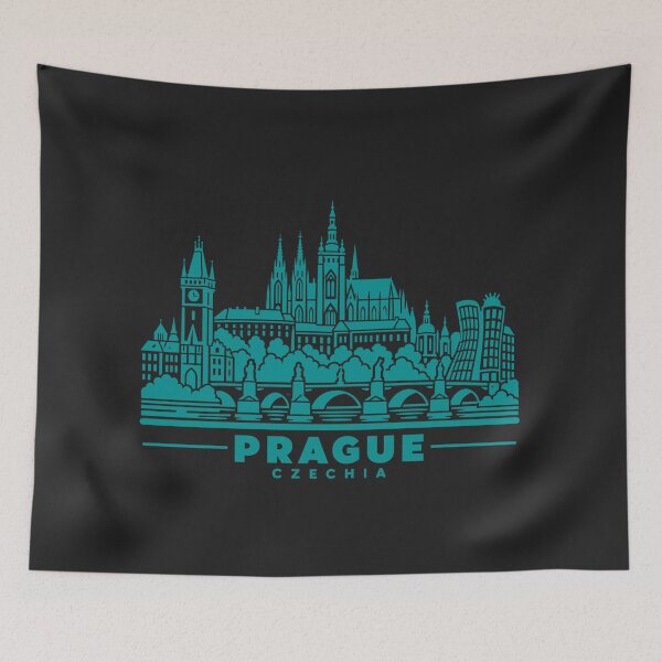Item preview, Prague Czechia Line Art Skyline Poster designed and sold by CMYKStudio.