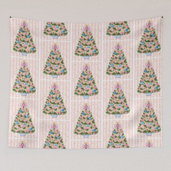Item preview, Preppy Pink Pastel Christmas Tree designed and sold by Inspired Life Creative.