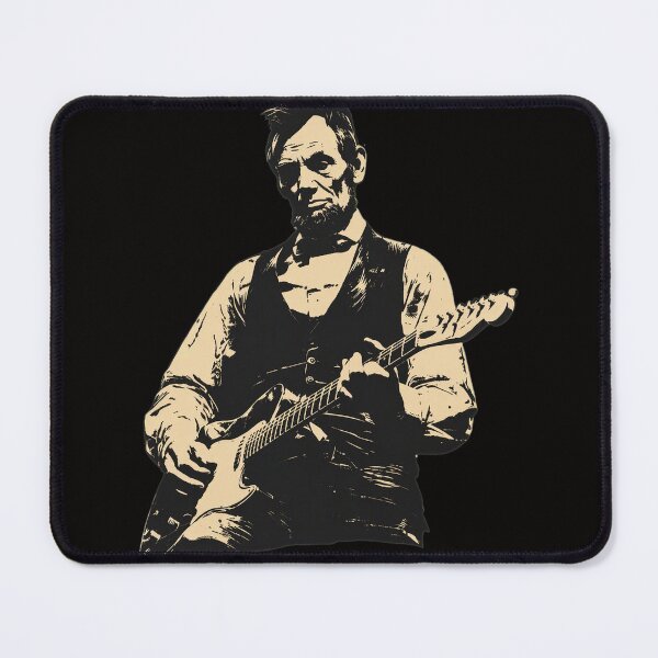 Item preview, Abraham Lincoln Rocking Electric Guitar Stencil Art designed and sold by CoconutBoys.