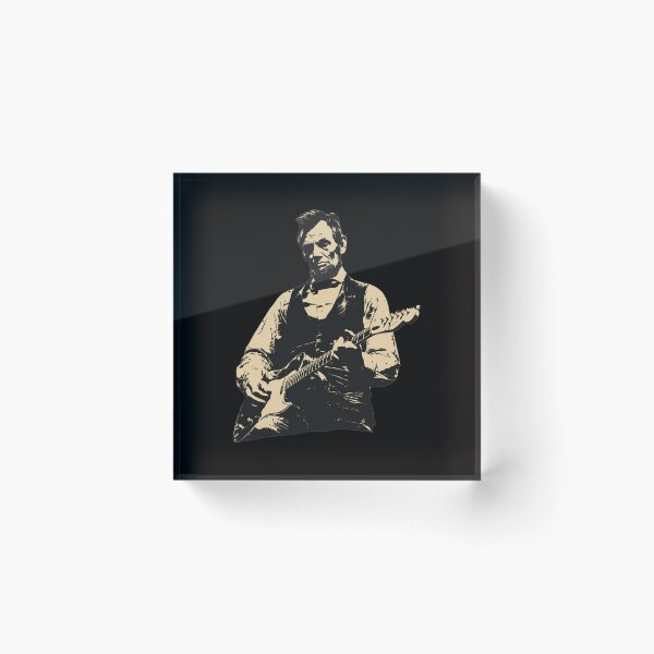 Item preview, Abraham Lincoln Rocking Electric Guitar Stencil Art designed and sold by CoconutBoys.