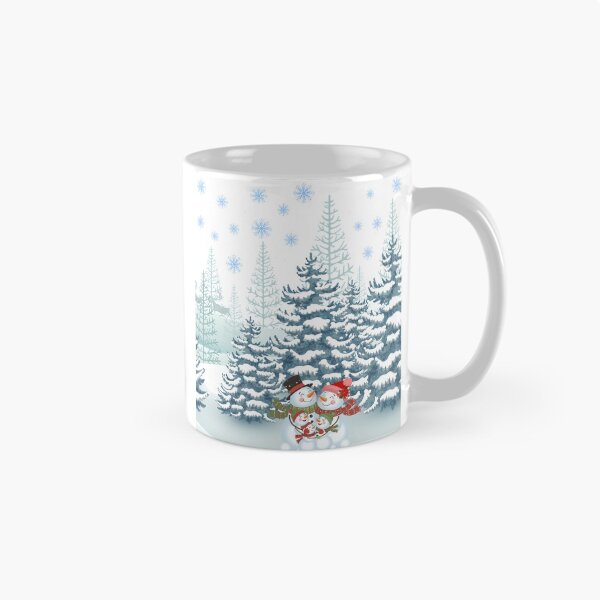 Item preview, Cute Snowman Family in Snowy Winter Forest Graphic Design designed and sold by VibranPalette.