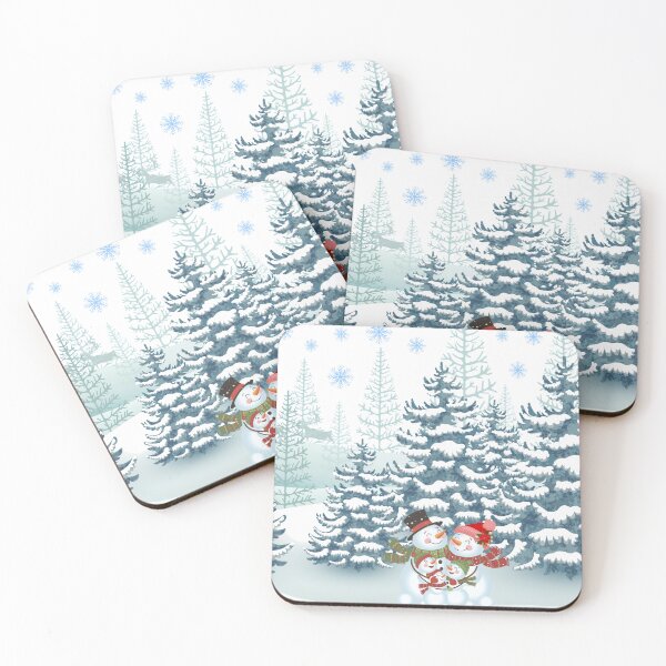Item preview, Cute Snowman Family in Snowy Winter Forest Graphic Design designed and sold by VibranPalette.