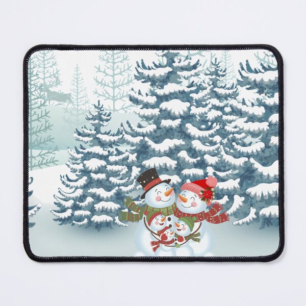Item preview, Cute Snowman Family in Snowy Winter Forest Graphic Design designed and sold by VibranPalette.