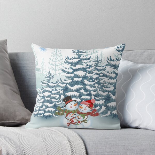 Item preview, Cute Snowman Family in Snowy Winter Forest Graphic Design designed and sold by VibranPalette.