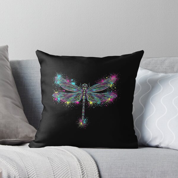 Item preview, Colorful Neon Splatter Dragonfly Glowing Watercolor Art designed and sold by Ostericaimusa.