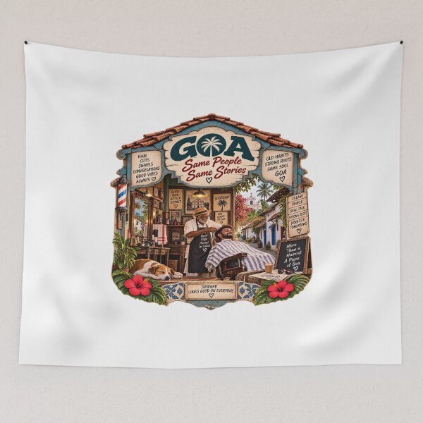 Item preview, Goa Barber Shop — Same People, Same Stories designed and sold by Goanheartprints.