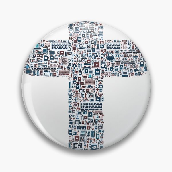 Artikelvorschau, Tech Mosaic Cross – Digitaler Glaube in Farbe entworfen und verkauft von Alphakenon.