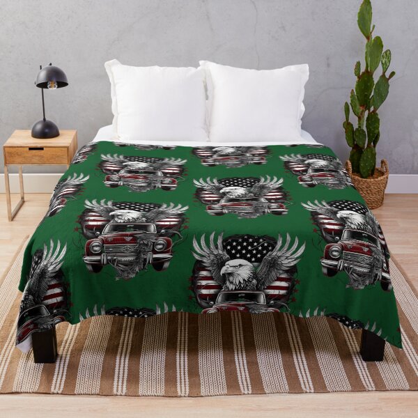 Item preview, Boho Style American Independence Day Design Eagle And Truck Front The Flag 805 designed and sold by AlisaHand11.