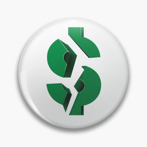 Item preview, Shattered Dollar – Cracked Green Currency Symbol designed and sold by Alphakenon.