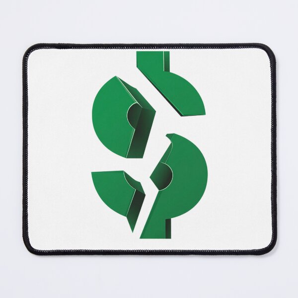 Item preview, Shattered Dollar – Cracked Green Currency Symbol designed and sold by Alphakenon.