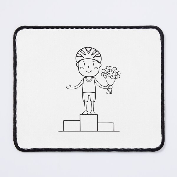 Item preview, Male cyclist holding a bouquet on the podium in doodle sketch designed and sold by rasagamastore.