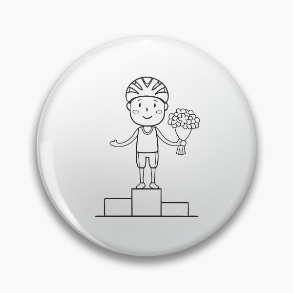 Item preview, Male cyclist holding a bouquet on the podium in doodle sketch designed and sold by rasagamastore.