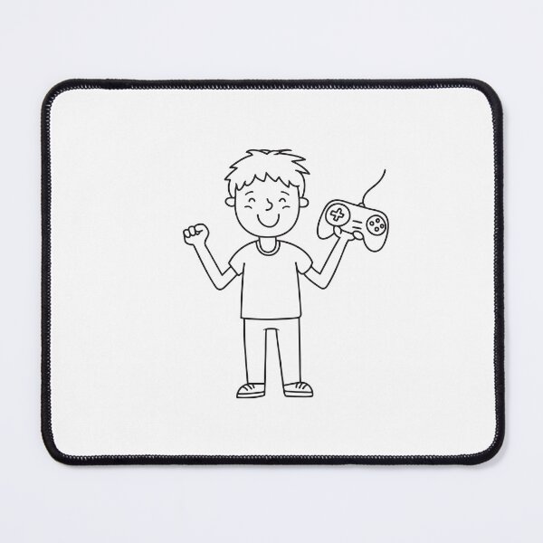 Item preview, Male gamer holding a controller and cheering in doodle sketch designed and sold by rasagamastore.