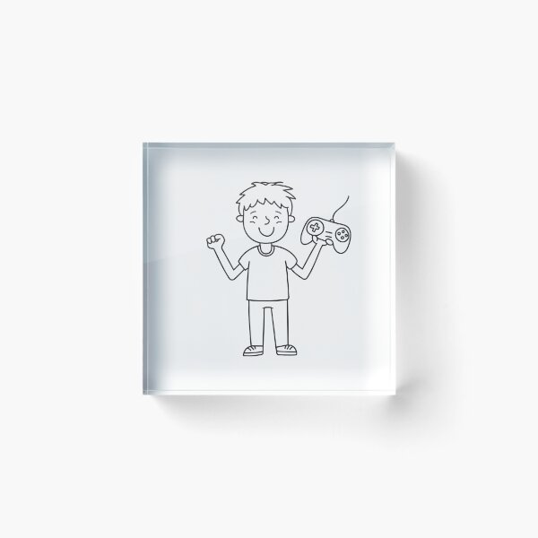 Item preview, Male gamer holding a controller and cheering in doodle sketch designed and sold by rasagamastore.