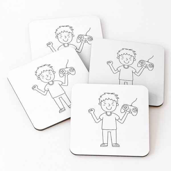 Item preview, Male gamer holding a controller and cheering in doodle sketch designed and sold by rasagamastore.