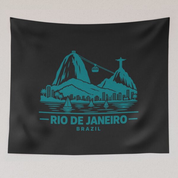 Item preview, Rio de Janeiro Brazil Line Art Skyline Poster designed and sold by CMYKStudio.