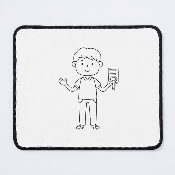 Item preview, Male student holding a certificate with both hands in doodle sketch designed and sold by rasagamastore.