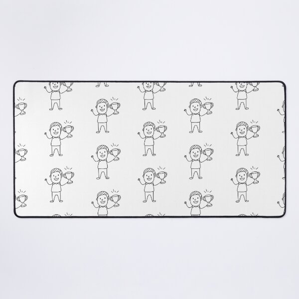 Item preview, Man holding a trophy with a big smile in doodle sketch designed and sold by rasagamastore.