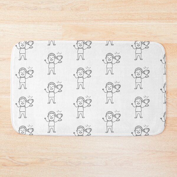 Item preview, Man holding a trophy with a big smile in doodle sketch designed and sold by rasagamastore.