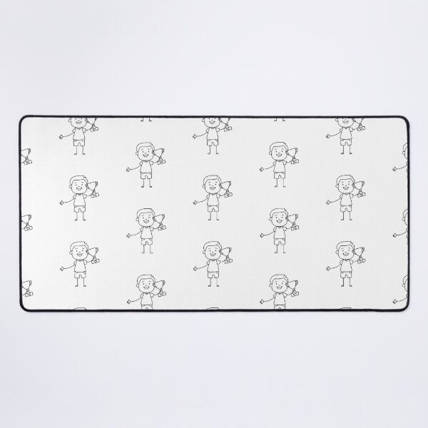 Item preview, Joyful man displaying a trophy with a wide grin in doodle sketch designed and sold by rasagamastore.