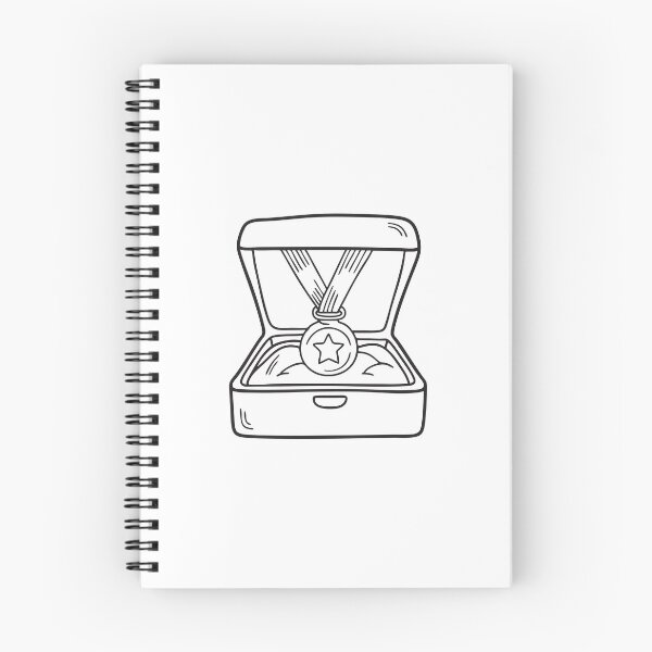 Item preview, Medal resting inside an open display case in doodle sketch designed and sold by rasagamastore.