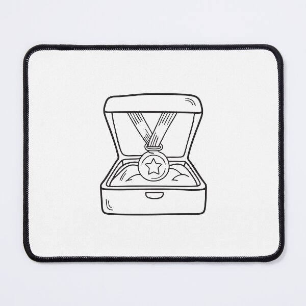 Item preview, Medal resting inside an open display case in doodle sketch designed and sold by rasagamastore.