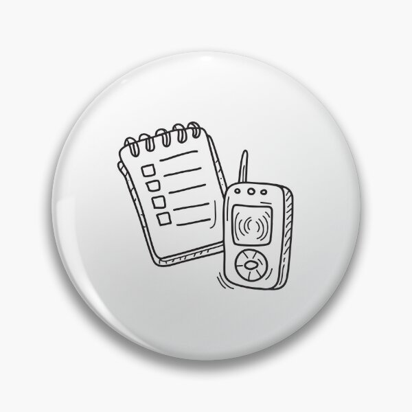 Item preview, Pager buzzing beside a notepad in doodle sketch designed and sold by rasagamastore.