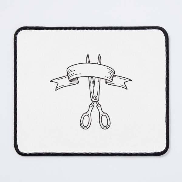 Item preview, Ribbon being cut with ceremonial scissors in doodle sketch designed and sold by rasagamastore.