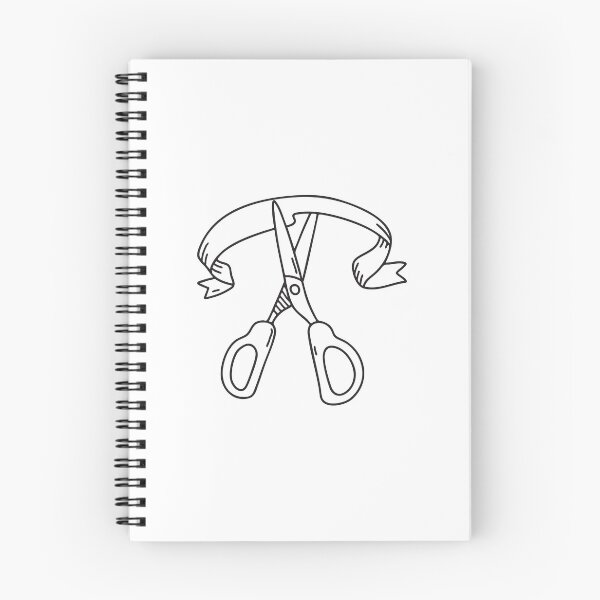 Item preview, Ceremonial ribbon sliced with scissors in doodle sketch designed and sold by rasagamastore.